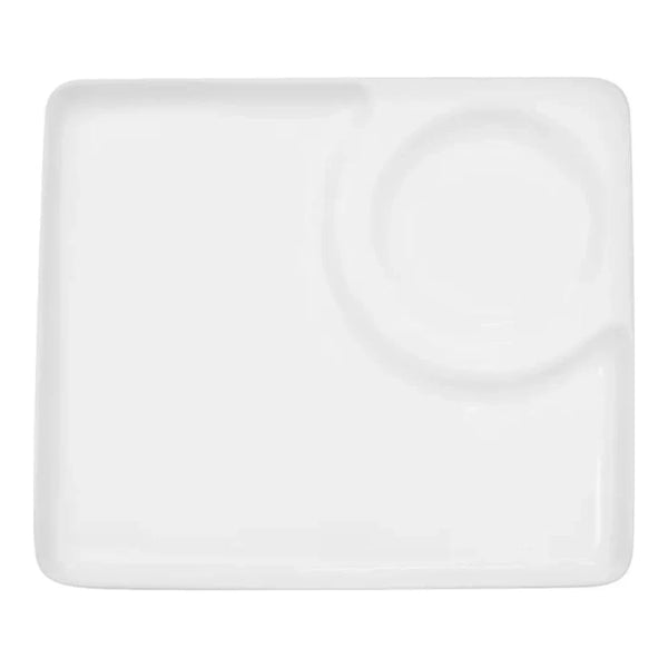 CAC China RCN-P9 Square Plate W/ Round Compartment 9" Case of 24 Pcs