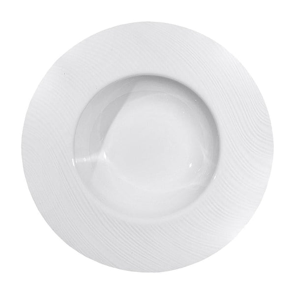 Furtino England River 27cm/10.5" White Porcelain Deep Plate, Pack of 6