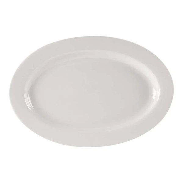 Yanco RE-33 4 1/2? White Recovery Oval Appetizer / Dessert Platter, Pack of 36