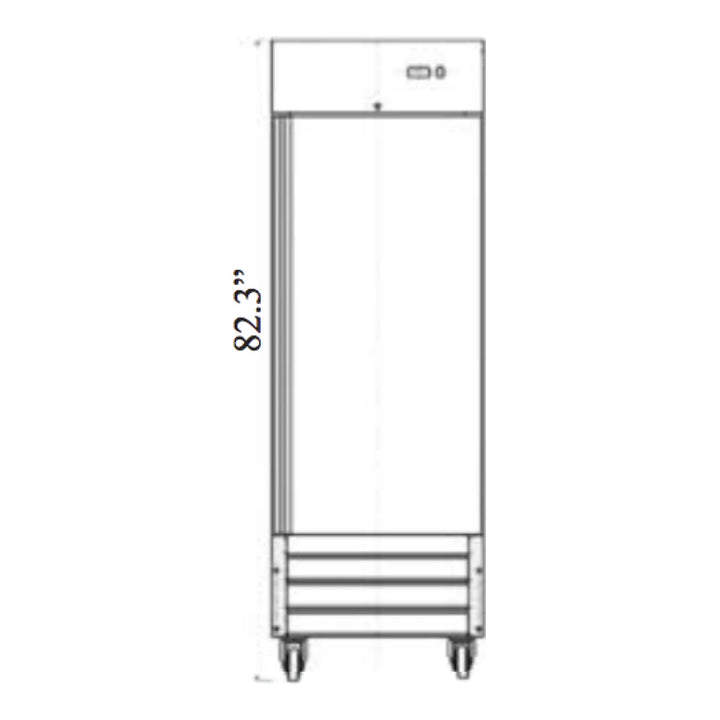 Serv-Ware RF1-HC  26.8”  Stainless Steel 1 Solid Door Reach-In Freezer, 115v/1ph,  23 cu. ft.2