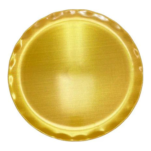 Thunder Group RF1016G 16" Melamine Gold Pearl Round Plate