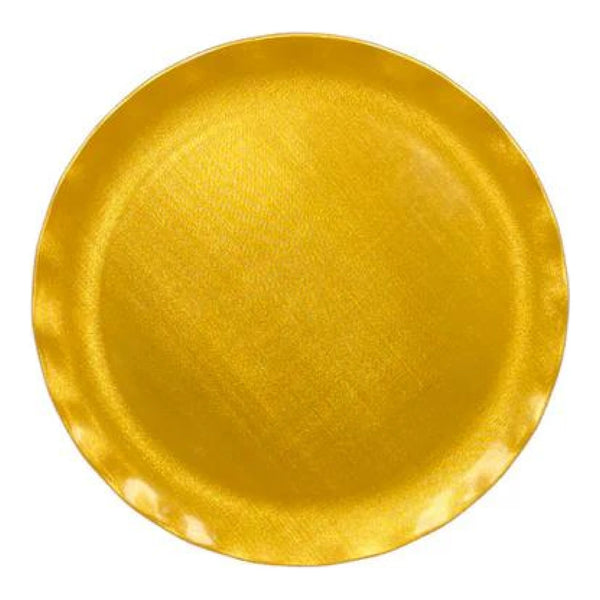 Thunder Group RF1020G 20" Melamine Gold Pearl Round Plate