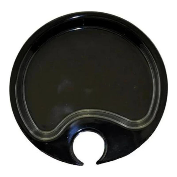 Thunder Group RF7010B 10-1/2" Melamine Black Pearl Round Party Plate with Thumb Hold