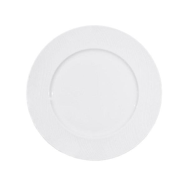 Furtino England River 23cm/9" White Porcelain Flat Plate, Pack of 6