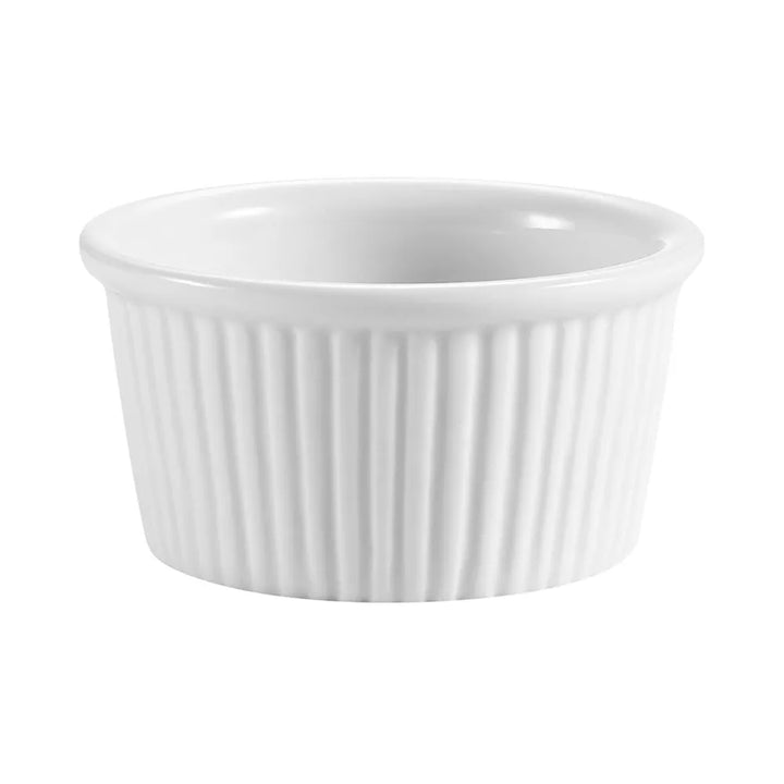 CAC China RKF-1 Ramekin Fluted PW 1oz 2 1/4" Case of 72 Pcs