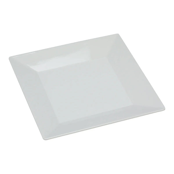 Yanco RM-114 14" White Melamine Square Rome Plate, Pack of 12