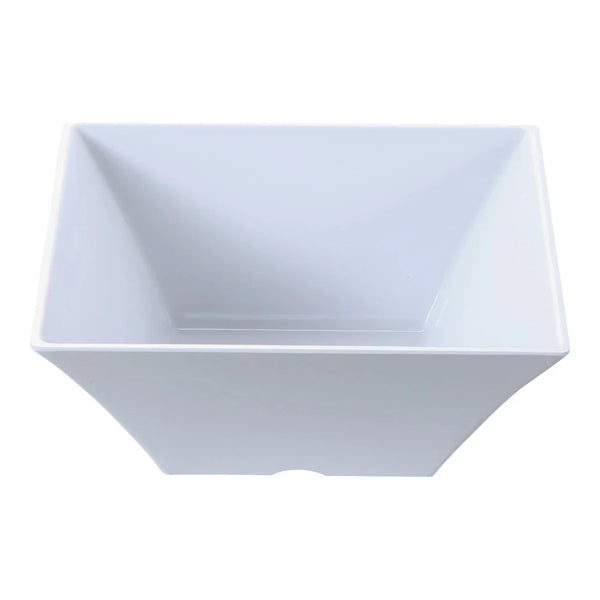 Yanco RM-4107 Rome 7.5" Square Bowl, 48 oz Capacity, 3.5" Height, Melamine, White Color, Pack of 24