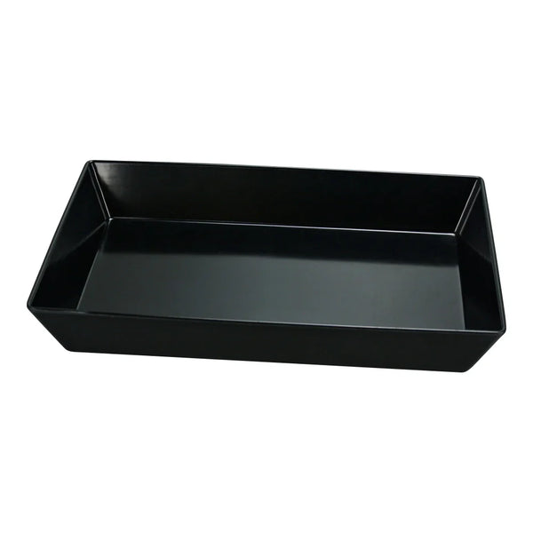 Yanco RM-618BK 11.75" Black Melamine Rectangular Rome Plate, Pack of 6