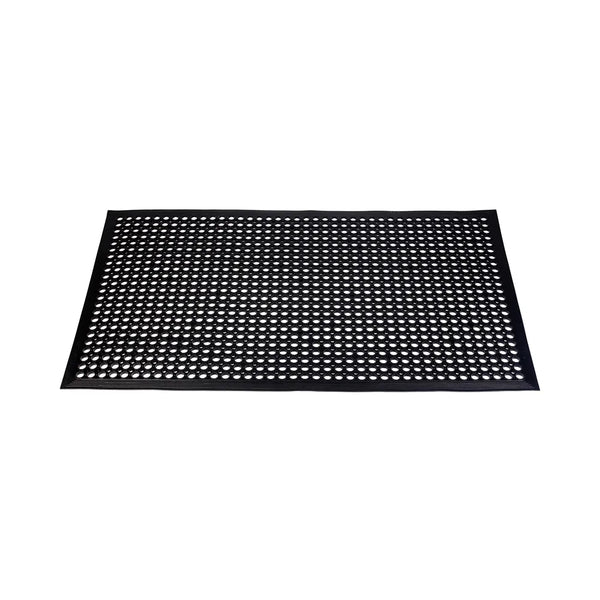 CAC China RMAT-35BK-B Floor Mat Rubber Beveled Edge Black 5x3'  /Each