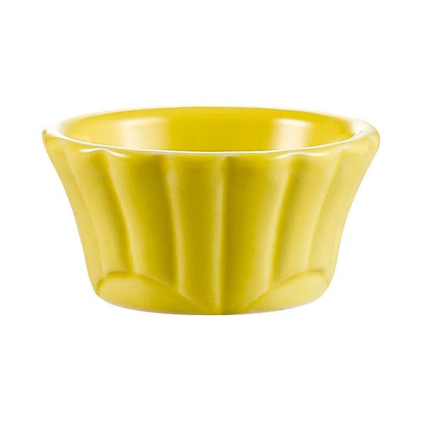 CAC China RMK-F2-Y Floral Ramekin 2oz Yellow 2 1/2" Case of 48 Pcs