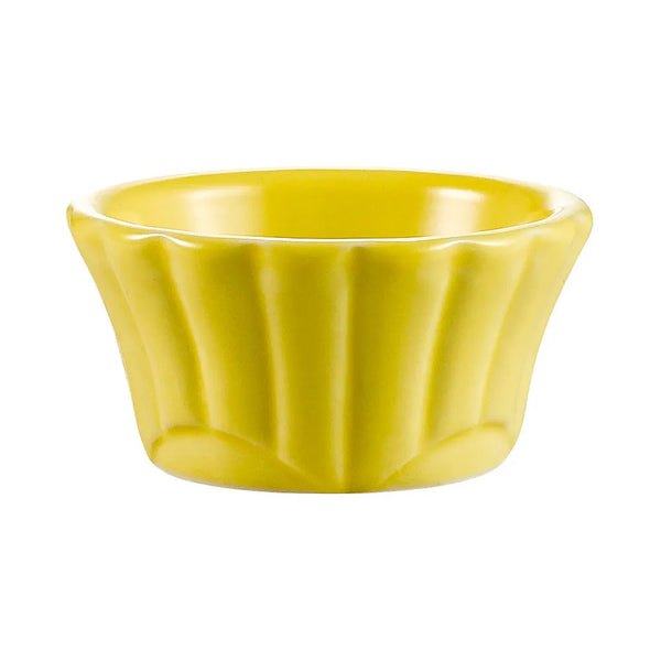 CAC China RMK-F3-Y Floral Ramekin 3oz Yellow 3" Case of 48 Pcs