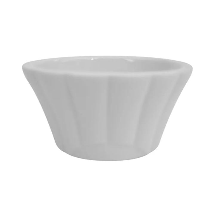 CAC China RMK-F4 Floral Ramekin 4oz White 3 1/2" Case of 48 Pcs