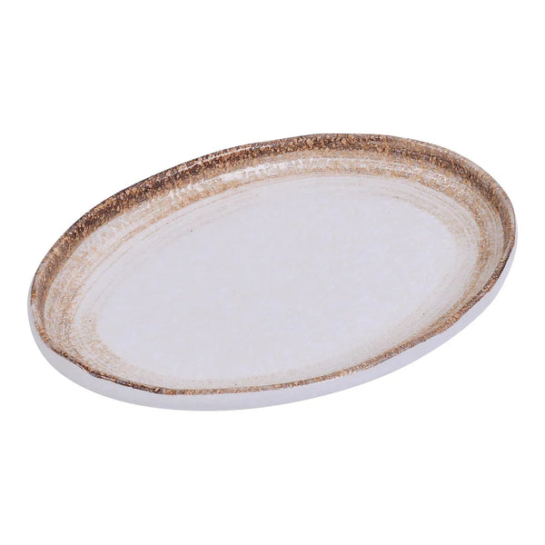 Yanco RO-2308 5 1/2” Porcelain Two-Tone Appetizer or Dessert Platter, Pack of 36