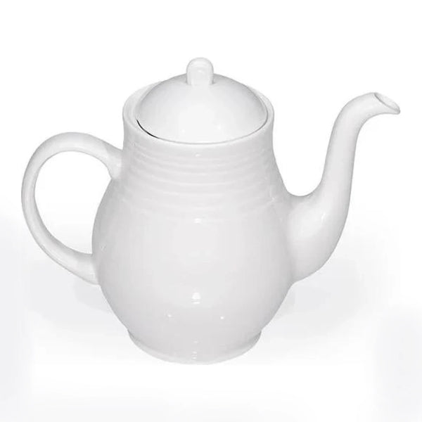 Furtino England Row 120cl/42oz White Porcelain Coffee Pot, Pack of 6