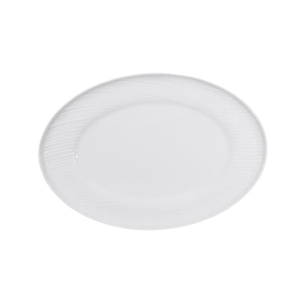 Furtino England River 33cm/13" White Porcelain Oval Plate, Pack of 6