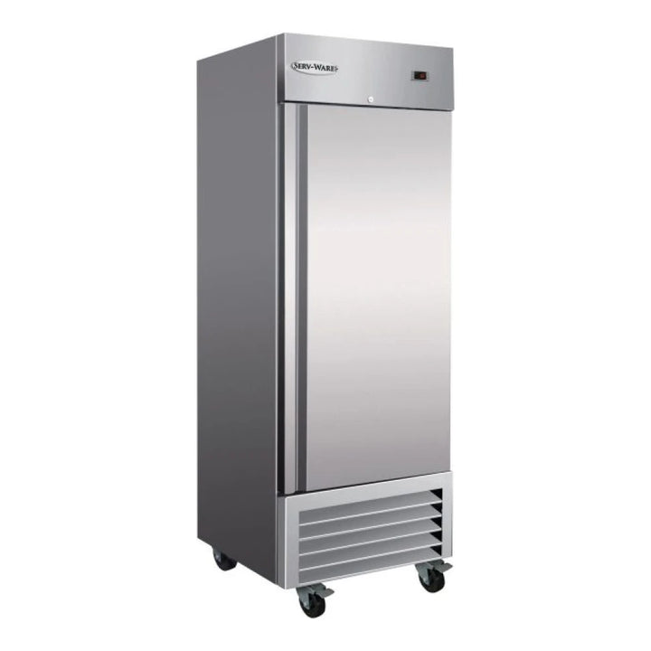 Serv-Ware RR1-HC 26.8' Stainless Steel 1 Solid Door Reach-In Refrigerator, 115v/1ph, 23 cu.ft