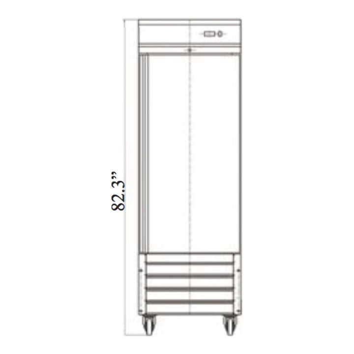 Serv-Ware RR1-HC 26.8' Stainless Steel 1 Solid Door Reach-In Refrigerator, 115v/1ph, 23 cu.ft2