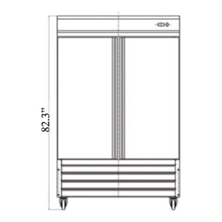 Serv-Ware RR2-HC 53.9” Stainles Steel 2 Door Refrigerator. 115v/1ph, 49 cu. Ft4