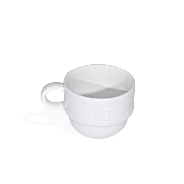 Furtino England River 20cl/7oz White Porcelain Stacking Cup, Pack of 6