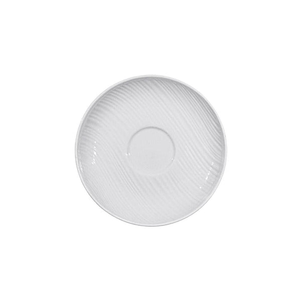 Furtino England River White Porcelain Saucer, Pack of 6