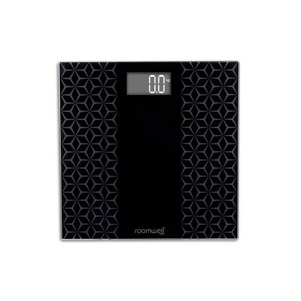 Roomwell UK Serene Digital Bathroom Scale Black, Anti Slip, Anti Skid, Auto Off