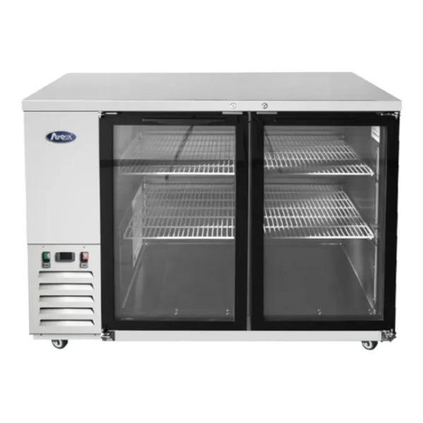 Atosa SBB48GGRAUS1 48" Shallow Depth Double Glass Door Back Bar Cooler 11.5 Cu.Ft