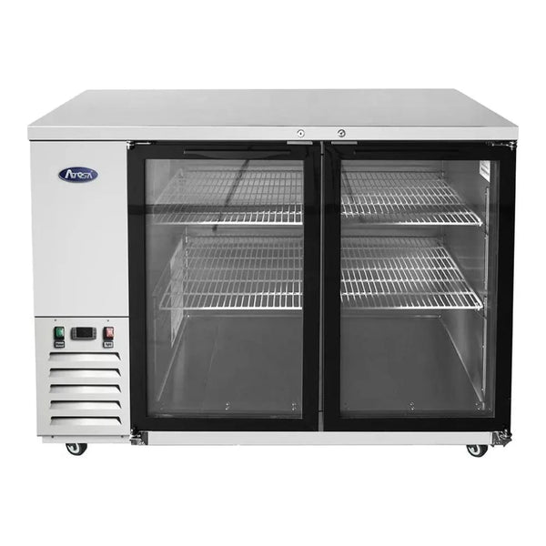 Atosa SBB48GGRAUS1 48" Shallow Depth Double Glass Door Back Bar Cooler 11.5 Cu.Ft