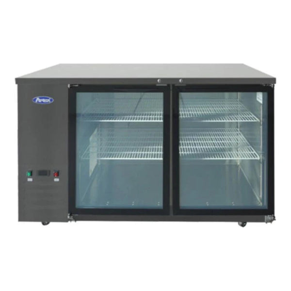 Atosa SBB59GGRAUS2 57.75" Shallow Depth Double Glass Door Back Bar Cooler 15 Cu.Ft