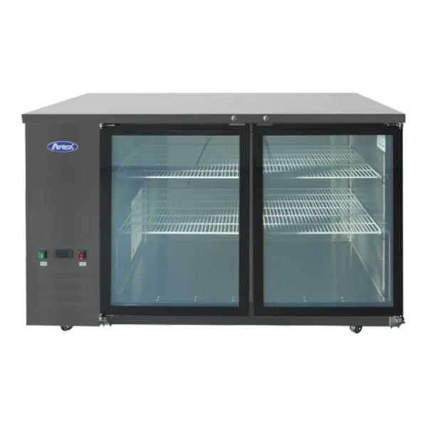 Atosa SBB59GGRAUS2 57.75" Shallow Depth Double Glass Door Back Bar Cooler 15 Cu.Ft