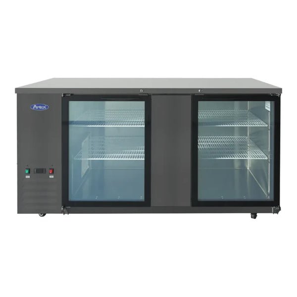 Atosa SBB69GGRAUS2 68"  Shallow Depth Double Glass Door Back Bar Cooler 18.6 Cu.Ft