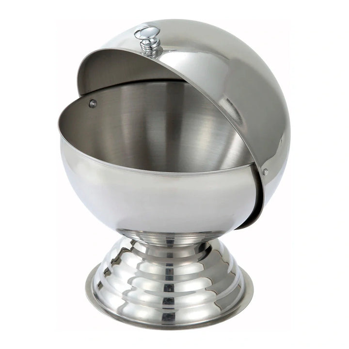 Winco SBR-30 20oz Sugar Bowl, Roll Top, Stainless Steel