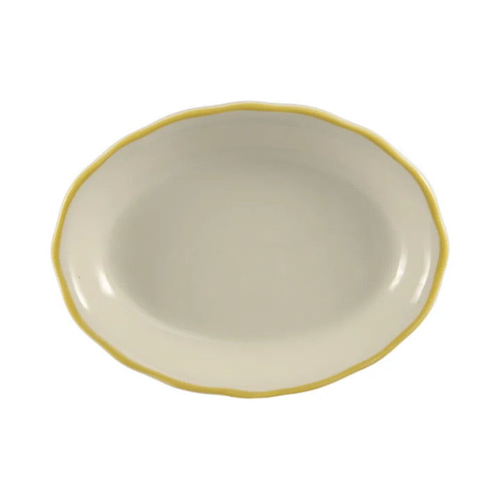 CAC China SC-40G Oval Platter Gold Band 7 1/2" Case of 36 Pcs