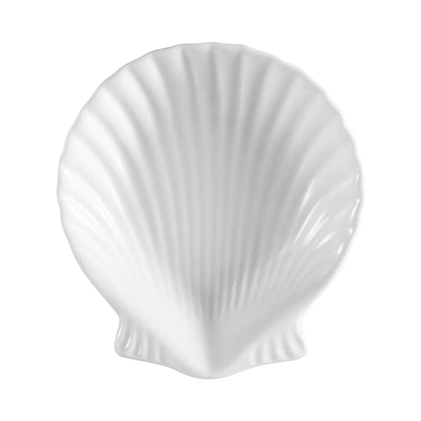 Yanco SD-9 9 3/4" White Porcelain Shell Dish, Pack of 12