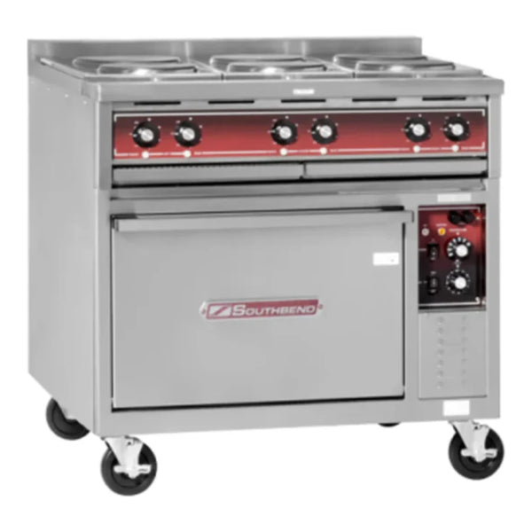 Southbend SE36D-BBB Electric Range 36” 6 Round Hot Plates With Standard Oven Base