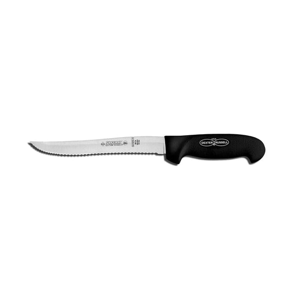 Dexter Russell SG158SCB-PCP SofGrip 8" Scalloped Utility Slicer 24253B