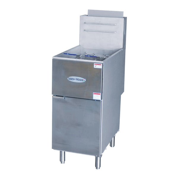 Serv-Ware SGF-50N 16" Stainless Steel 4 Tube Fryer, Natural Gas,120,000 BTU/H