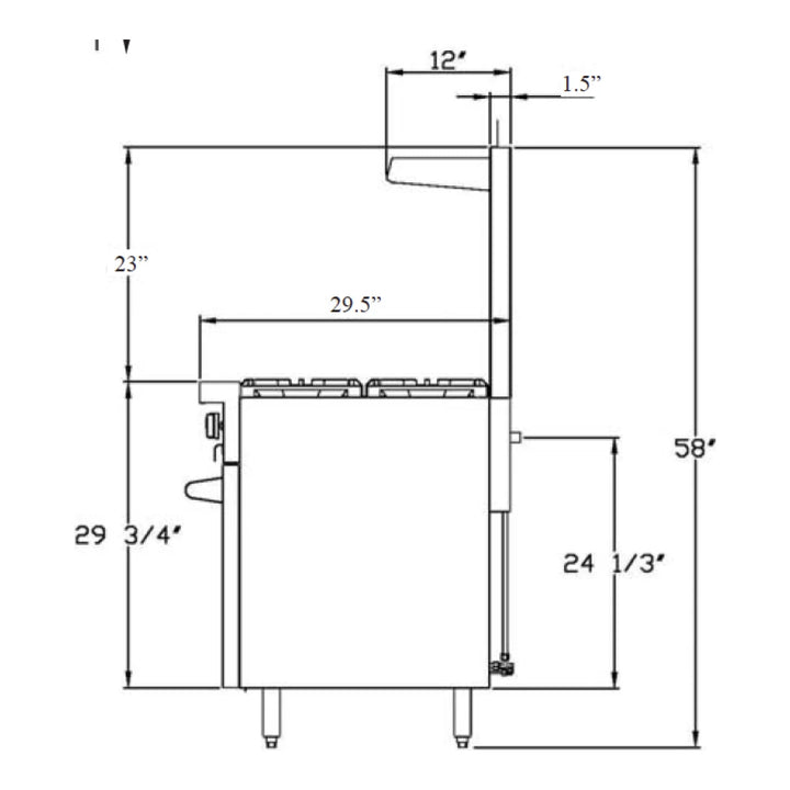 Serv-Ware SGR-6B 36" Stainless Steel 6 Burner Range with 2 Ovens, Natural Gas, 31,000 BTU-4