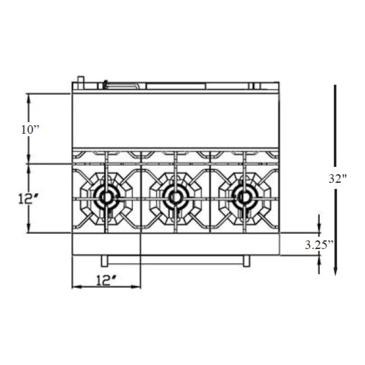 Serv-Ware SGR-6B 36" Stainless Steel 6 Burner Range with 2 Ovens, Natural Gas, 31,000 BTU-2