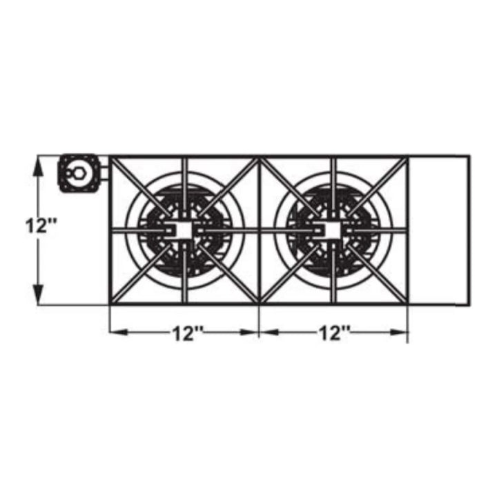 Serv-Ware SHPS-12 12” Stainless Steel  Hotplate with 2 Burners, Gas, 25,000 BTU/H-4