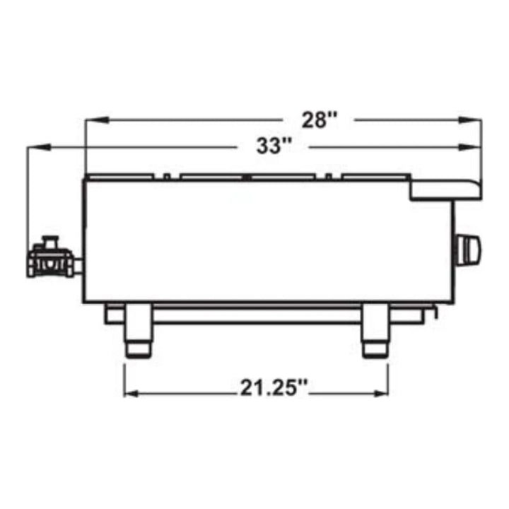 Serv-Ware SHPS-12 12” Stainless Steel  Hotplate with 2 Burners, Gas, 25,000 BTU/H-3