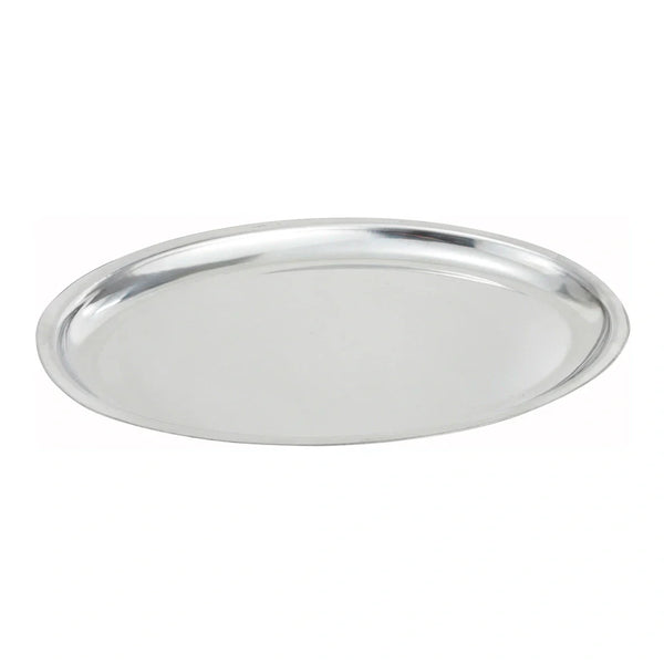 Winco SIZ-11 Sizzle Platter, Oval, 11", Stainless Steel