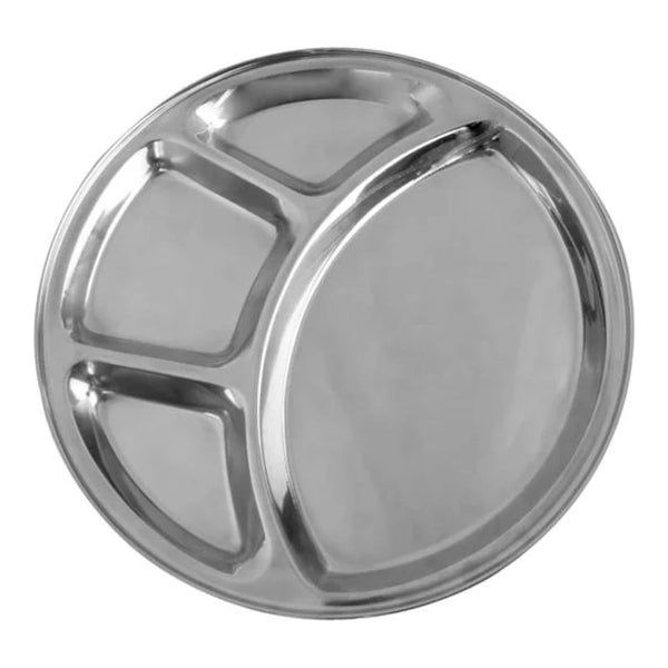 Thunder Group SLCRT004 12-1/2" x 1" Stainless Steel 4-Compartment Tray