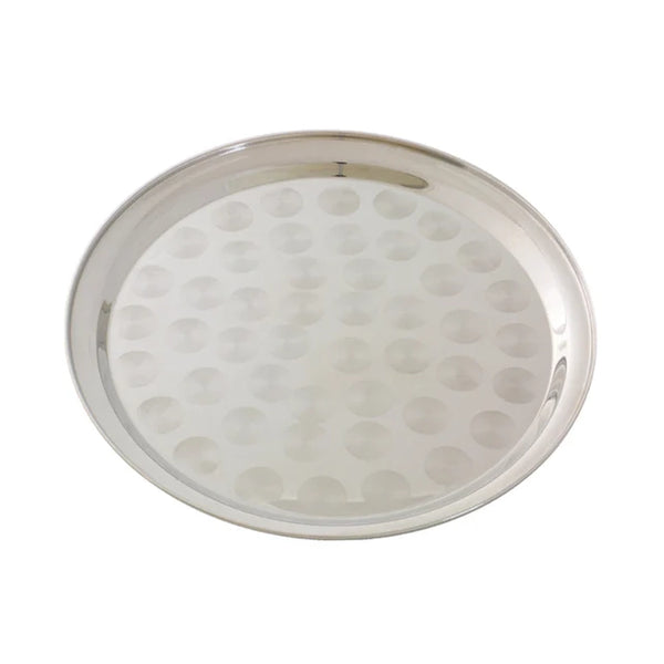 Thunder Group SLCT310 10" Stainless Steel Round Tray with Narrow Rim