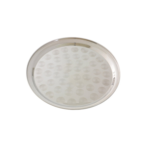 Thunder Group SLCT312 12" Stainless Steel Round Tray with Narrow Rim