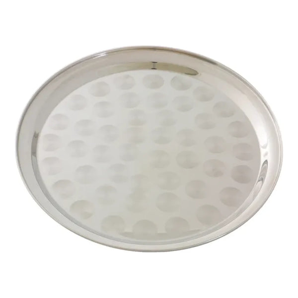 Thunder Group SLCT314 14" Stainless Steel Round Tray with Narrow Rim