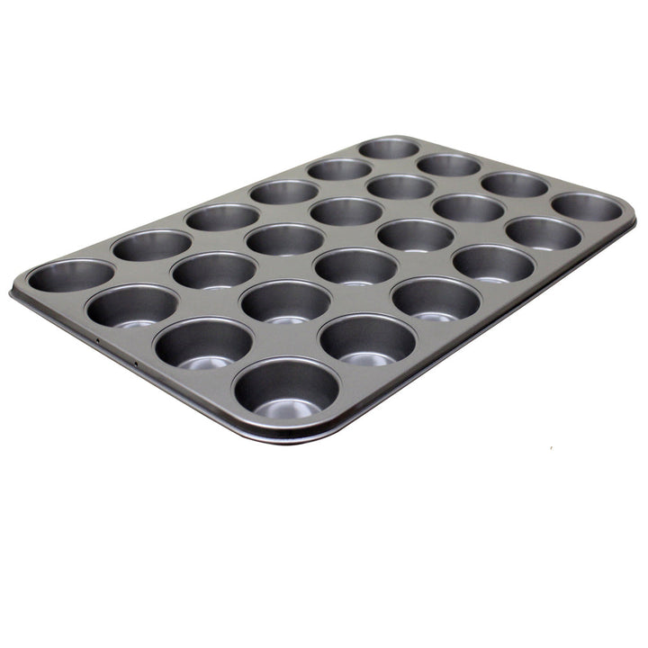 Thunder Group SLKMP024 3-1/2 oz 24 Cavities Carbon Steel Non-Stick Muffin Pan