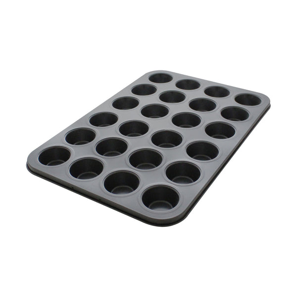 Thunder Group SLKMP124 3-1/2 oz 24 Cavities Carbon Steel Non-Stick Muffin Pan