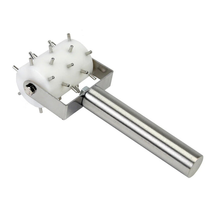 Thunder Group SLRD020 8-1/8" x 3-1/4", with 1" diameter Handle, Half Size Roller Docker with Pins