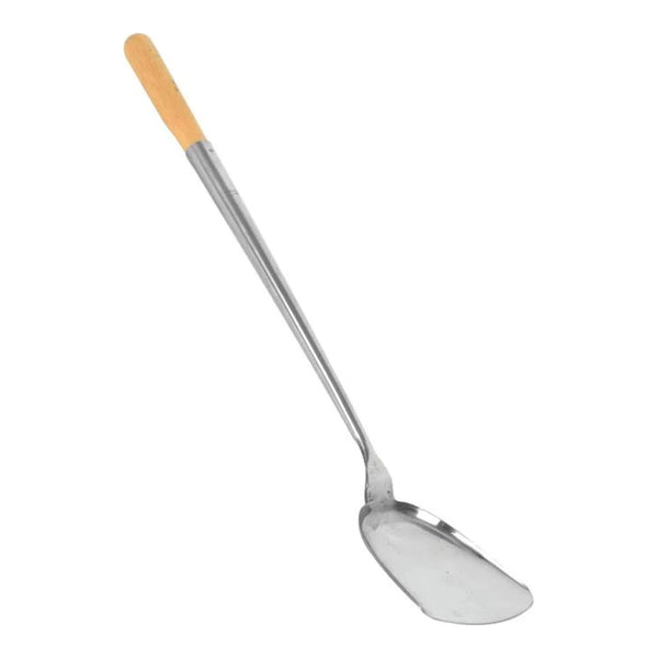 Thunder Group SLSPA001 4-1/4" x 4-1/2", Shovel, Stainless Steel Shovel with 14-5/8" Length of Wooden Handle and 3-7/8" Wooden Grip Tip