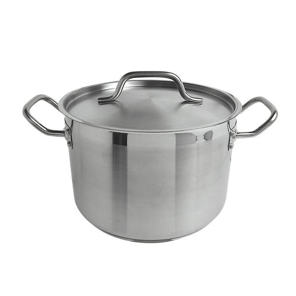 Thunder Group SLSPS4008 8 qt, 10" Diameter x 6-5/8" Height, 2-1/2" Welded Handle, Stock Pot with 10" Diameter x 1/2" Thickness Lid